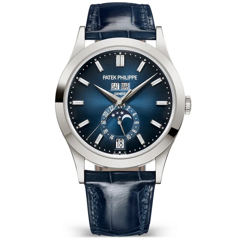 Annual Calendar Moon Phases Blue Diamond White Gold 38.5mm