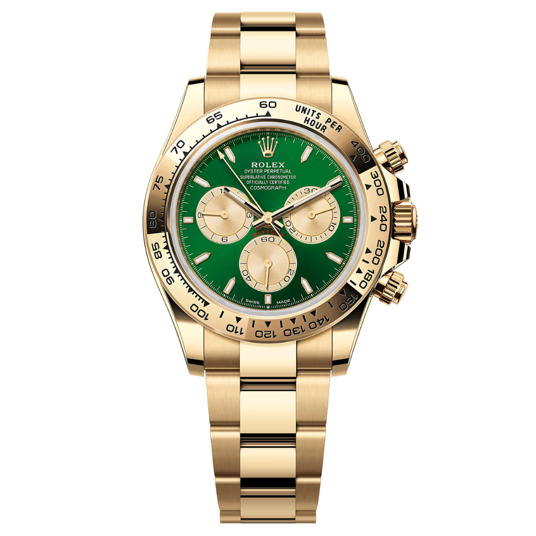 Cosmograph Daytona Yellow Gold Green Dial 40mm