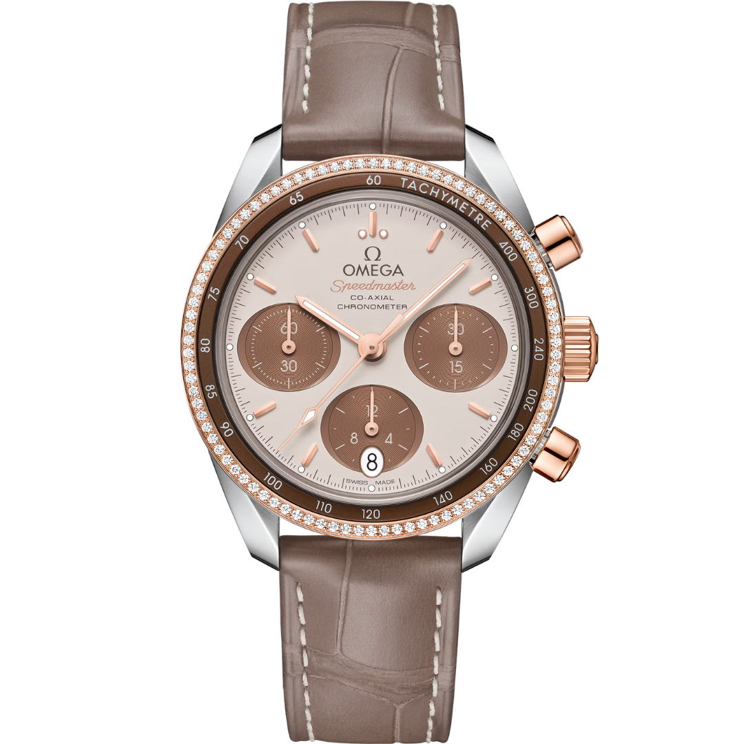 Speedmaster 38 Steel & Sedna Gold Diamond Bezel