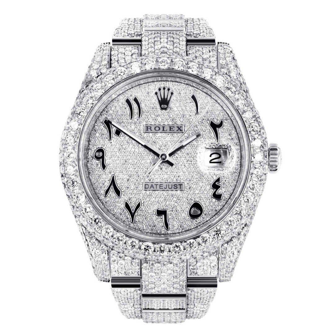 Datejust 41 Custom Iced Out Arabic Dial