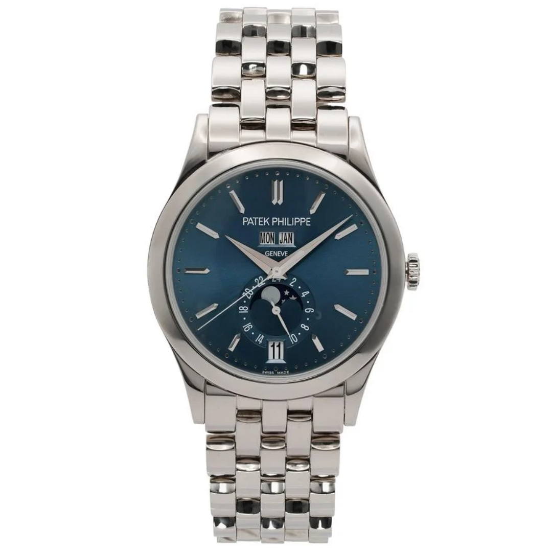 Annual Calendar Moon Phases Blue Dial White Gold 38.5mm